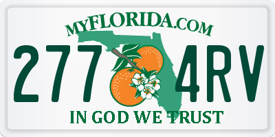 FL license plate 2774RV