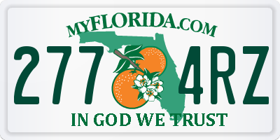 FL license plate 2774RZ