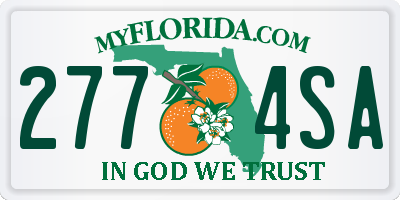 FL license plate 2774SA
