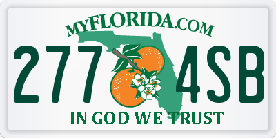 FL license plate 2774SB