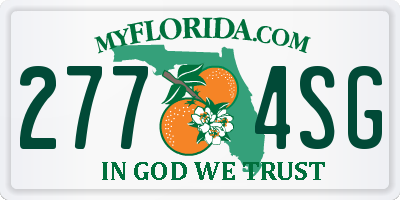 FL license plate 2774SG