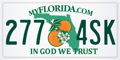 FL license plate 2774SK