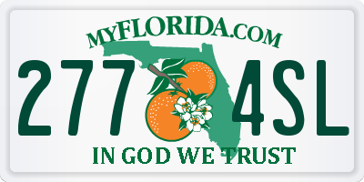 FL license plate 2774SL