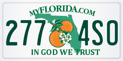 FL license plate 2774SO