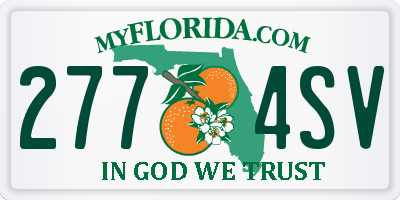 FL license plate 2774SV