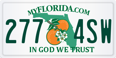 FL license plate 2774SW