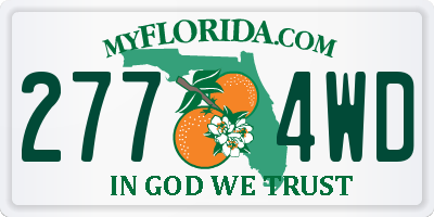 FL license plate 2774WD