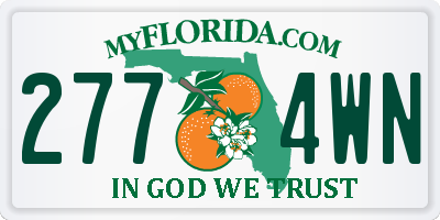 FL license plate 2774WN