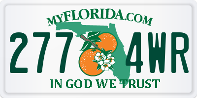 FL license plate 2774WR