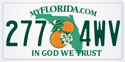 FL license plate 2774WV