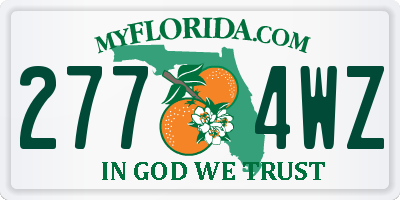 FL license plate 2774WZ