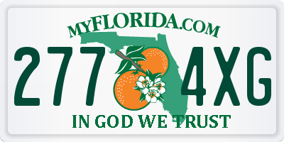 FL license plate 2774XG