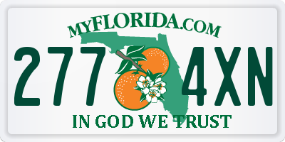 FL license plate 2774XN