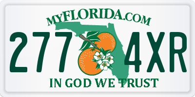 FL license plate 2774XR