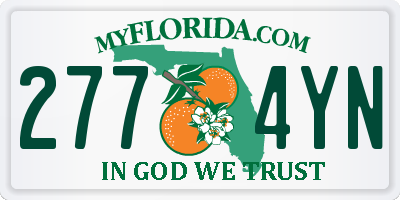 FL license plate 2774YN