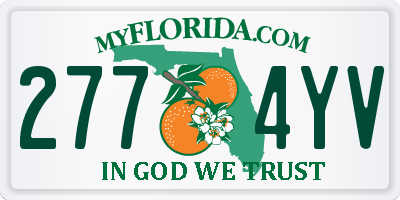 FL license plate 2774YV