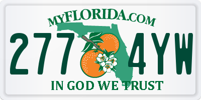 FL license plate 2774YW
