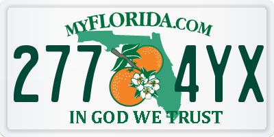 FL license plate 2774YX