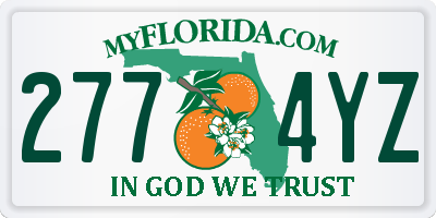 FL license plate 2774YZ