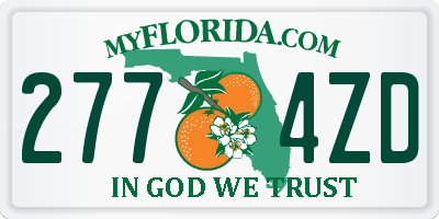 FL license plate 2774ZD
