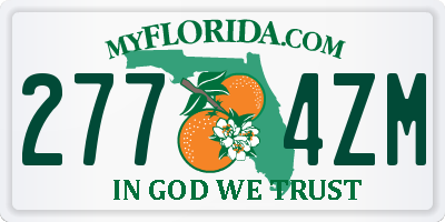 FL license plate 2774ZM