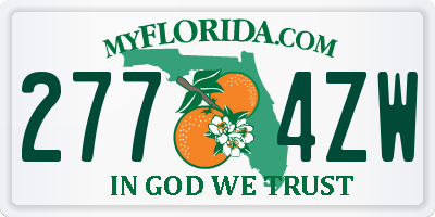 FL license plate 2774ZW