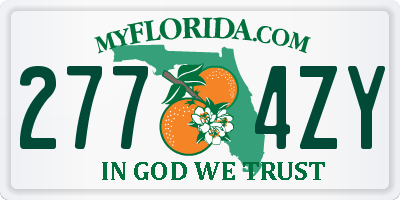 FL license plate 2774ZY