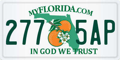 FL license plate 2775AP