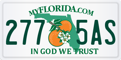 FL license plate 2775AS