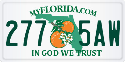 FL license plate 2775AW