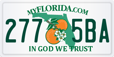 FL license plate 2775BA