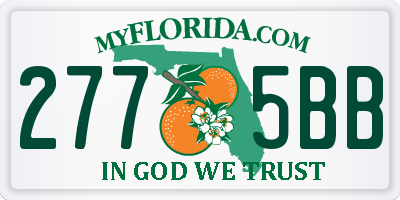 FL license plate 2775BB