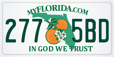 FL license plate 2775BD