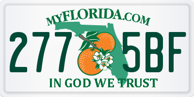 FL license plate 2775BF