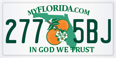 FL license plate 2775BJ