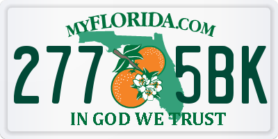 FL license plate 2775BK