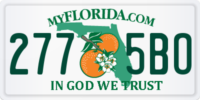 FL license plate 2775BO
