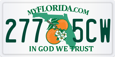 FL license plate 2775CW