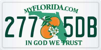 FL license plate 2775DB