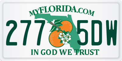 FL license plate 2775DW