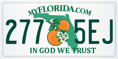 FL license plate 2775EJ