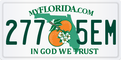 FL license plate 2775EM