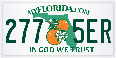 FL license plate 2775ER