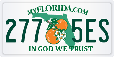 FL license plate 2775ES