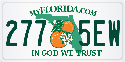 FL license plate 2775EW
