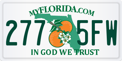 FL license plate 2775FW