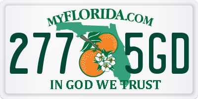 FL license plate 2775GD