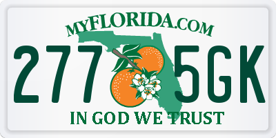 FL license plate 2775GK