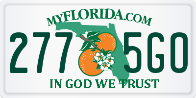 FL license plate 2775GO