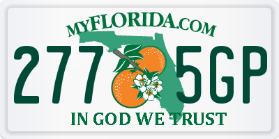 FL license plate 2775GP